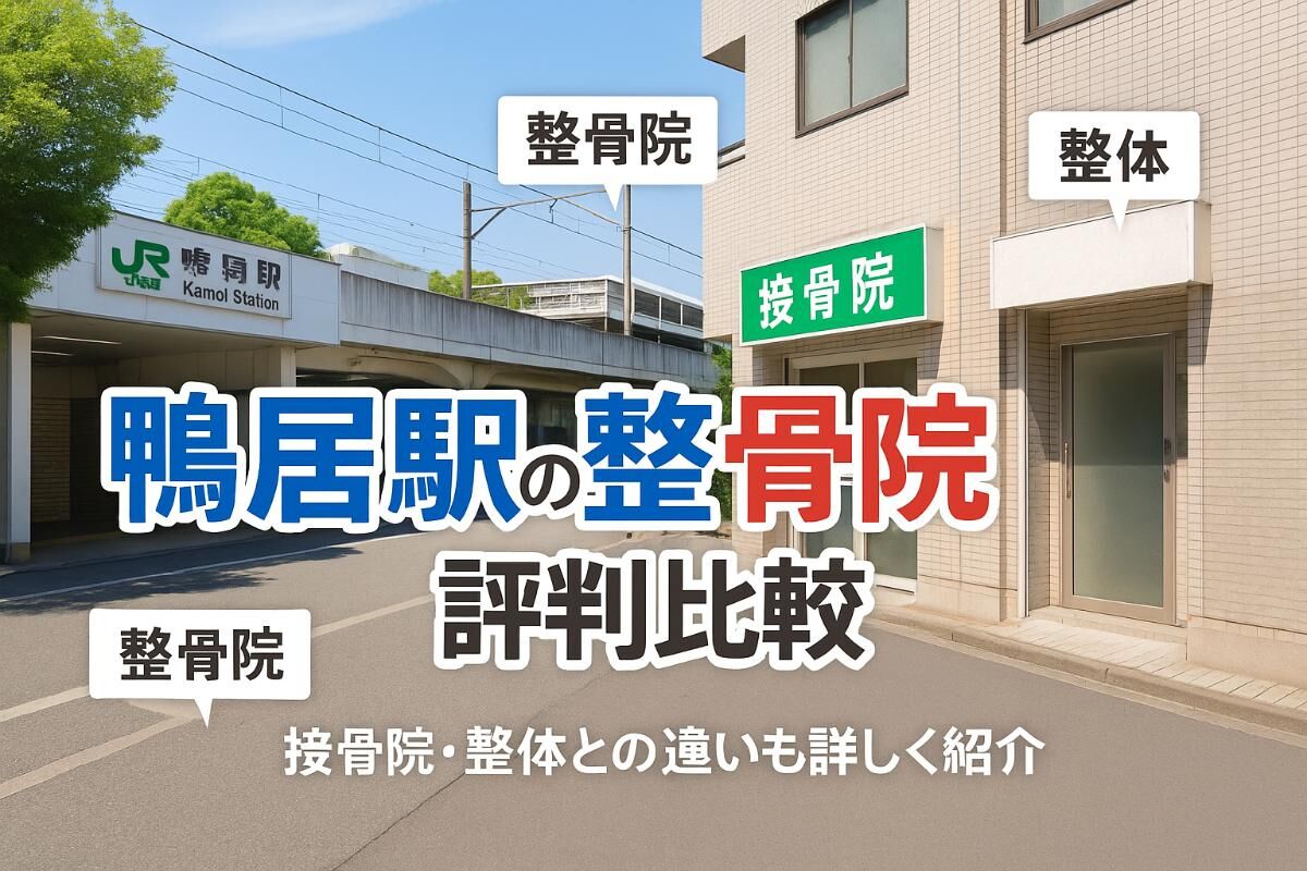 鴨居駅周辺で整骨院の評判を比較！接骨院や整体との違いも解説